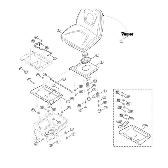 Seat for Stihl/ Viking MT 6112.1 ZL Ride on Mowers