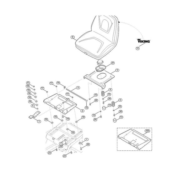 Seat for Stihl/ Viking MT 6127.0 KL Ride on Mowers