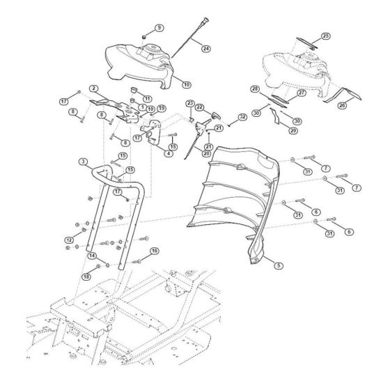 Dashboard for Stihl/ Viking MT 6127.0 ZL Ride on Mowers