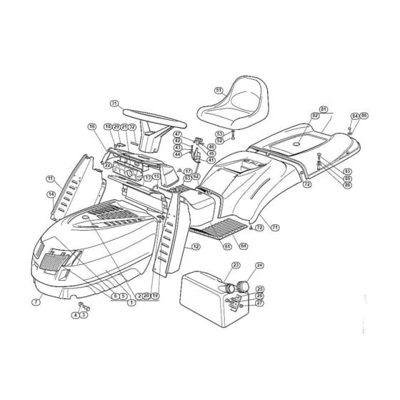 Body, Seat  for Stihl/ Viking MT 740 Ride on Mowers