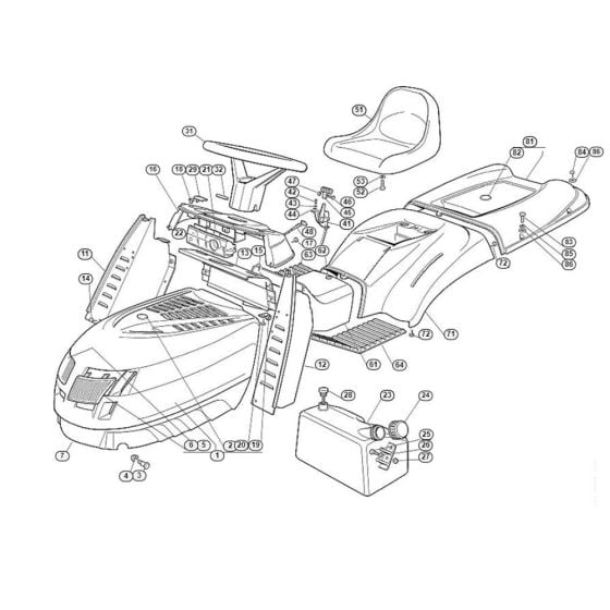 Body, Seat for Stihl/ Viking MT 780 Ride on Mowers