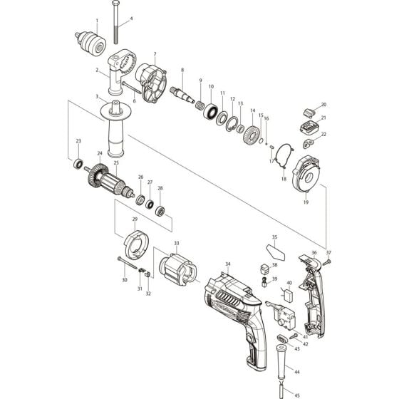 Main Assembly for Makita MT814 Hammer Drills
