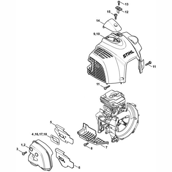 Muffler & Shroud for Stihl Brushcutter