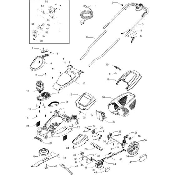 Complete Product Assembly for Flymo MULTIMO 340 Mowers