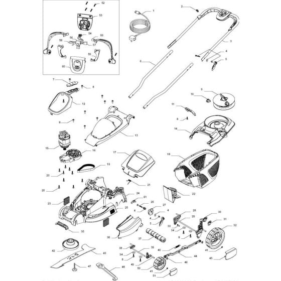 Complete Product Assembly for Flymo MULTIMO 340 XC Mowers