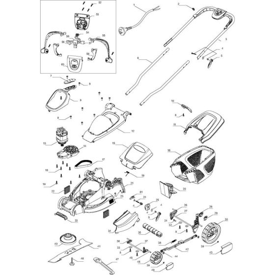 Complete Product Assembly for Flymo MULTIMO 360 Mowers