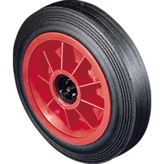 Cushion Rubber Tyre c/w Polypropylene Centre & Plain Bearing Wheel Only