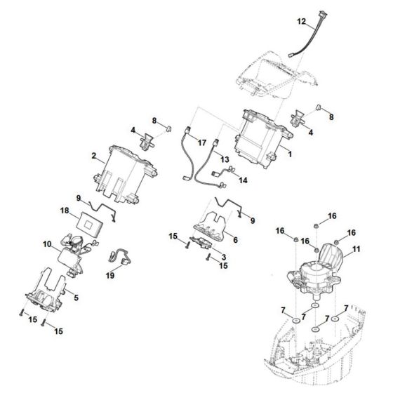 Battery Bracket for Stihl MVP 600.1 V