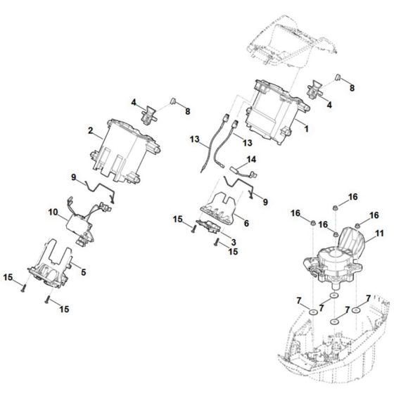 Battery Bracket for Stihl MVP 850.1 X