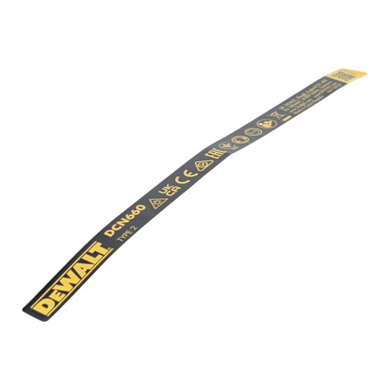 Label Rating Euro Ty2 for DeWalt DCN660 Nailer - OEM No. N601774