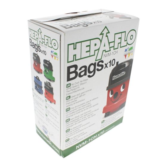 Hepaflo Filter Bags X 10 for Numatic Vacuum - OEM No. 907075