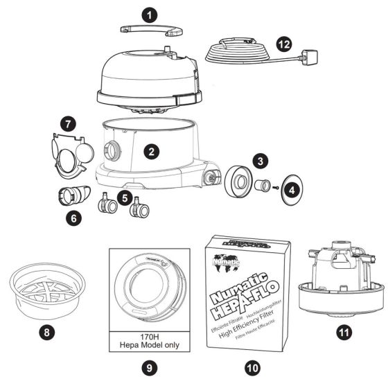 Numatic HVR170H Assembly
