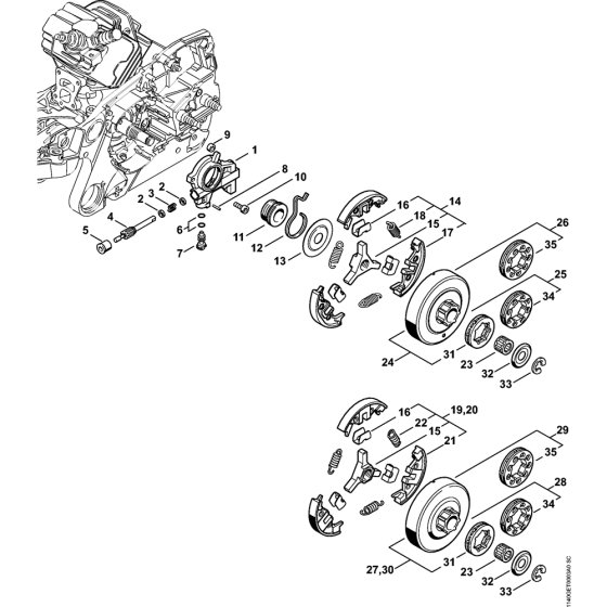 Oil Pump & Clutch for Stihl MS362