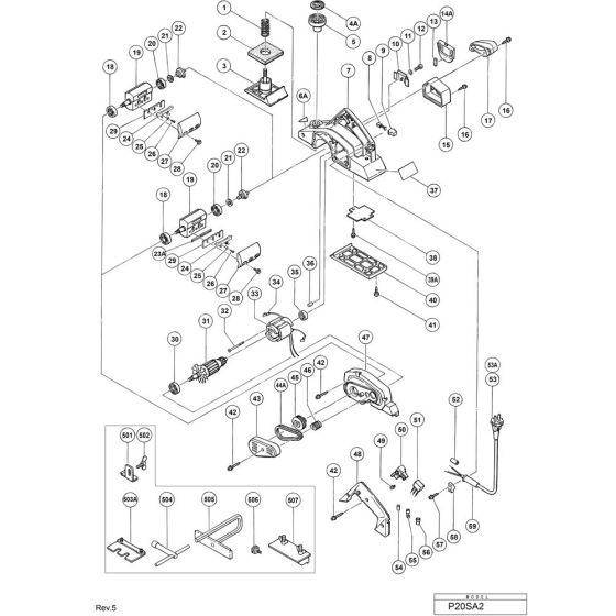 Main Assembly for Hikoki P20SA2 Planer