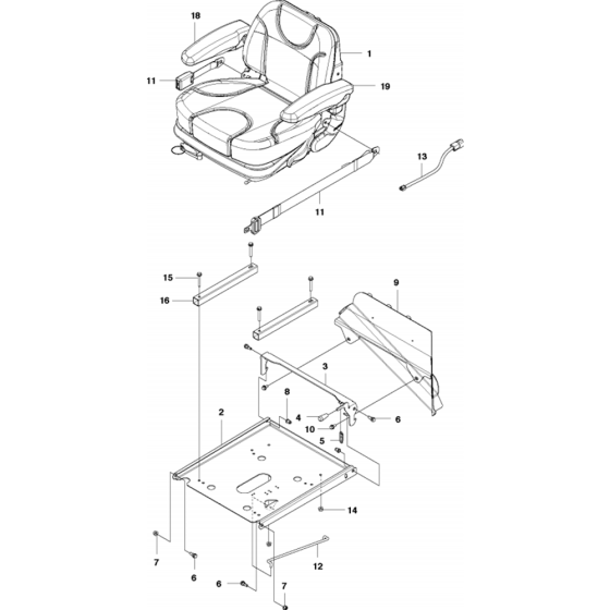 Seat Assembly for Husqvarna P520D Riders