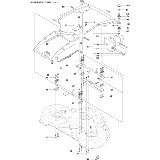 44"/112cm Cutting Deck Assembly-2 for Husqvarna P524 Riders