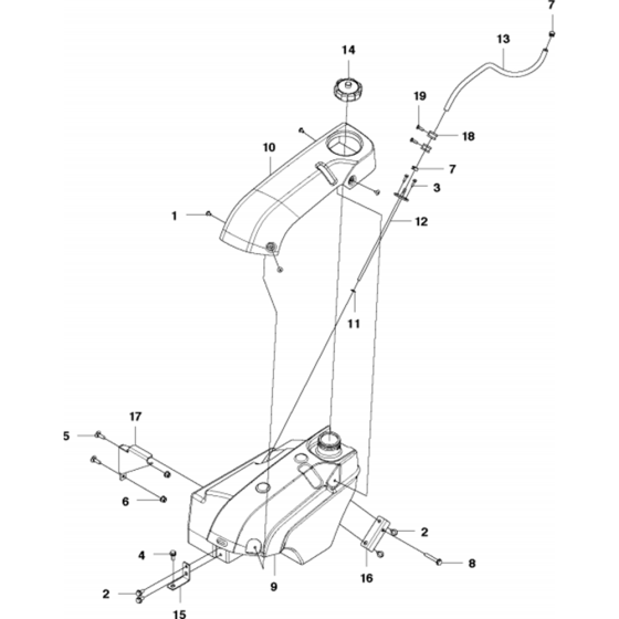 Fuel System Assembly for Husqvarna P 524EFI Riders