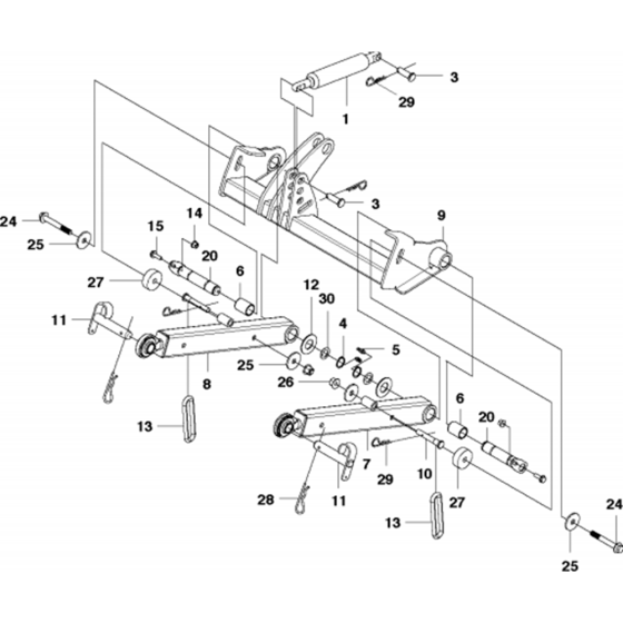 Mower Lift/Deck Lift Assembly for Husqvarna P525D Riders