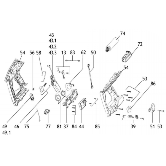 Handle Assembly for Paslode Spit Pulsa 800P+ Nail Gun