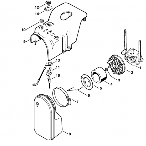 Air Filter, Shroud - 1 Assembly for Stihl P835, P840 Water Pumps