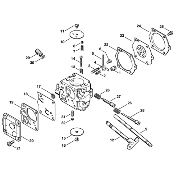 Carburettor WJ-113 Assembly for Stihl P835, P840 Water Pumps