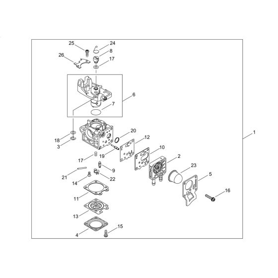 Carburettor for ECHO PAS-2620ES