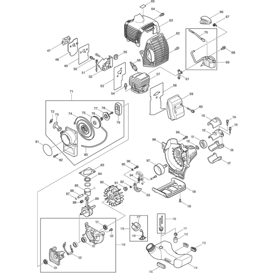 Main Assembly for Makita DBC260U Brushcutters