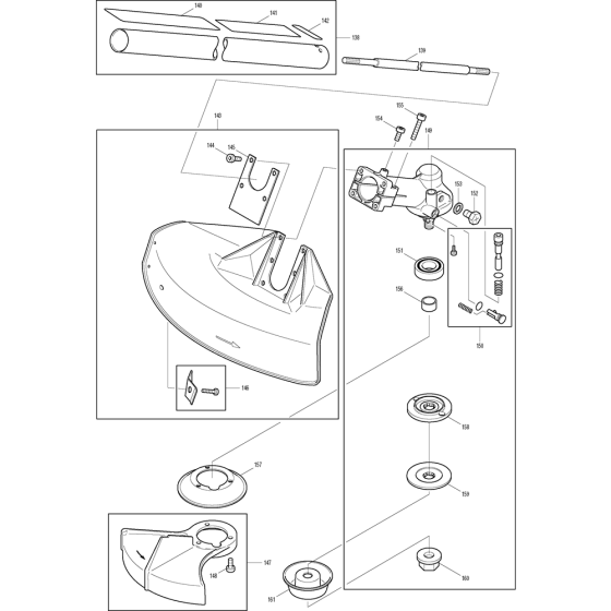 Guard Assembly for Makita DBC3110 Brushcutters