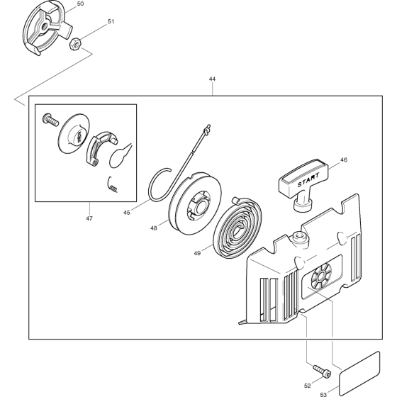 Starter Assembly for Makita DBC4000 Brushcutters