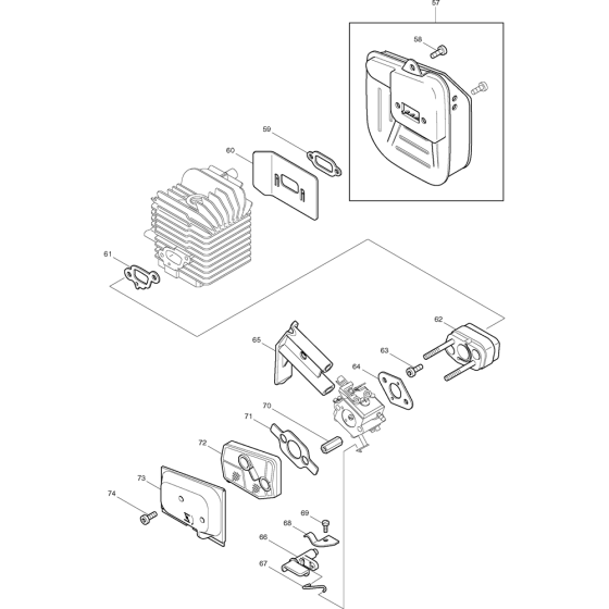 Filter Assembly for Makita DBC4000 Brushcutters