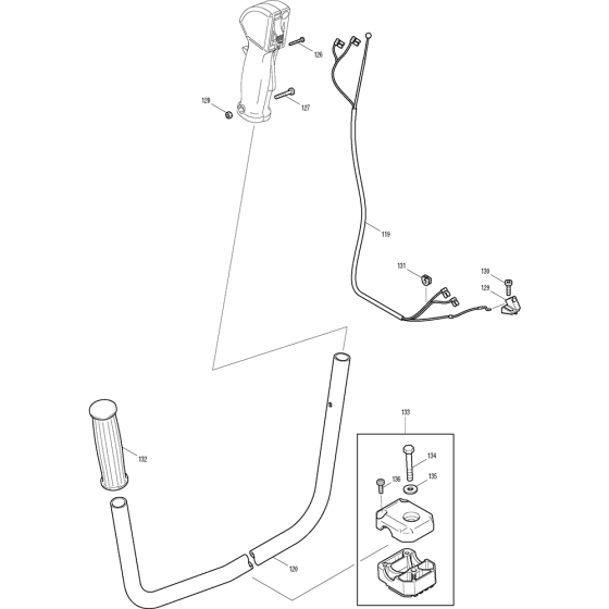 Handle Assembly for Makita DBC4000 Brushcutters