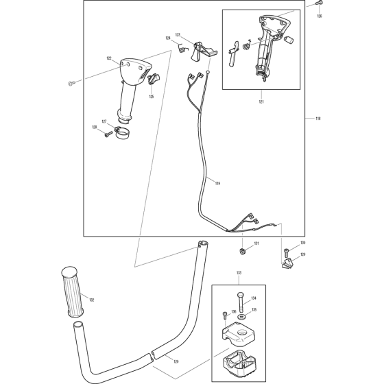 Handle Assembly for Makita DBC4010 Brushcutters