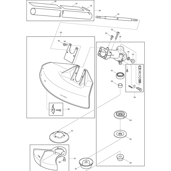 Guard Assembly for Makita DBC4510 Brushcutters