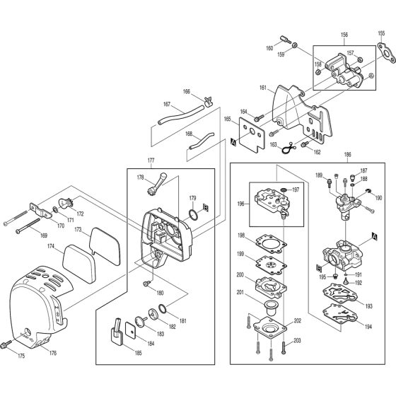 Carburetor Assembly for Makita EBH341R Brushcutters