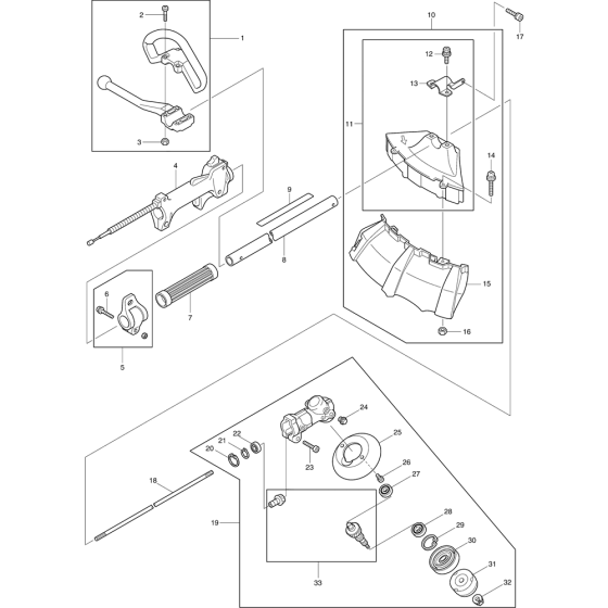 Shaft Assembly for Makita RBC2110 Brushcutters