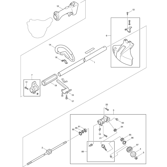 Shaft Assembly for Makita RBC221 Brushcutters