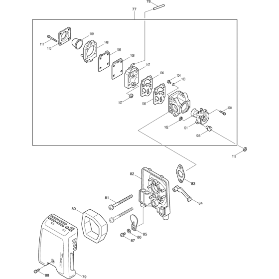 Carburetor Assembly for Makita RBC251 Brushcutters