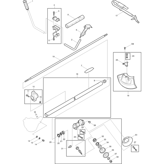 Shaft Assembly for Makita RBC260 Brushcutters