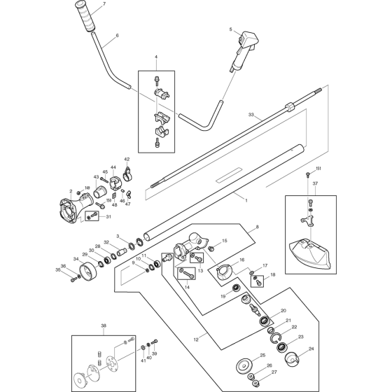 Shaft Assembly for Makita RBC420 Brushcutters