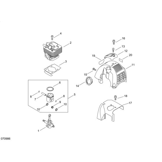 Cylinder, Piston, Crankshaft