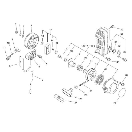 Starter, Magneto, Muffler for ECHO