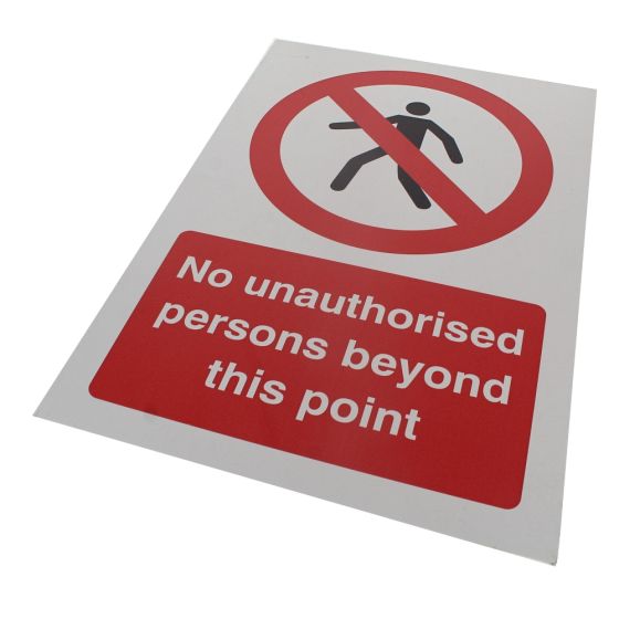 Safety Sign 'No Unauthorised Persons' 240x360mm Foamex 3mm