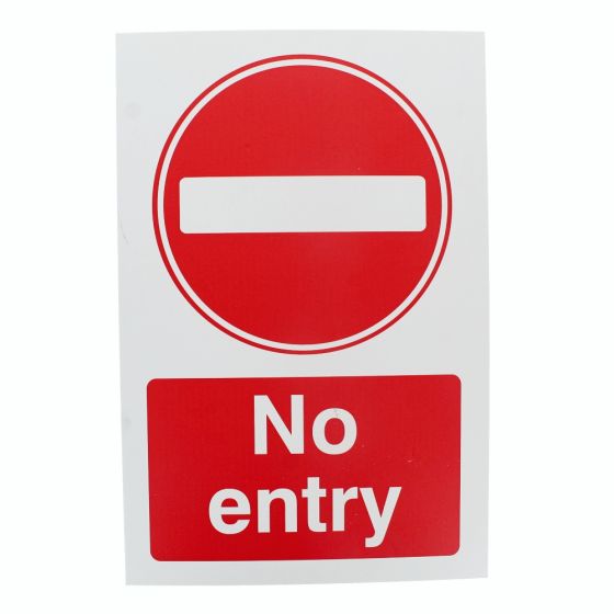 "No Entry" Sign 240mm x 360mm x 3mm Foamex