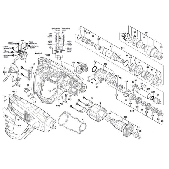 Rotary Hammer Assembly for Bosch PBH 2100 RE