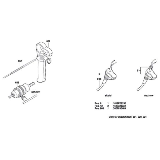 Rotary Hammer Assembly for Bosch PBH 2100 RE