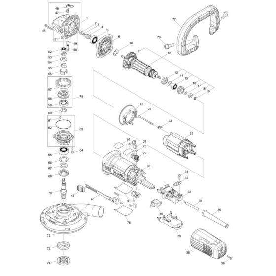 Makita PC5010C Planer Assembly