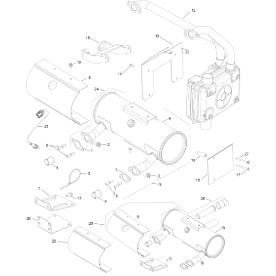 Exhaust for Kohler PCH740 Engines