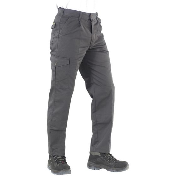 Heavyweight Drivers Trousers Two Front Pleats Poly/Cotton Reg Fit Grey 28