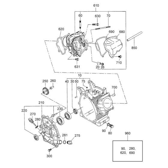 Crankcase Assembly for Wacker