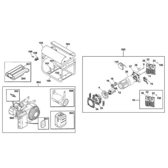 Main Assembly for DeWalt PE402SHI019 Generator